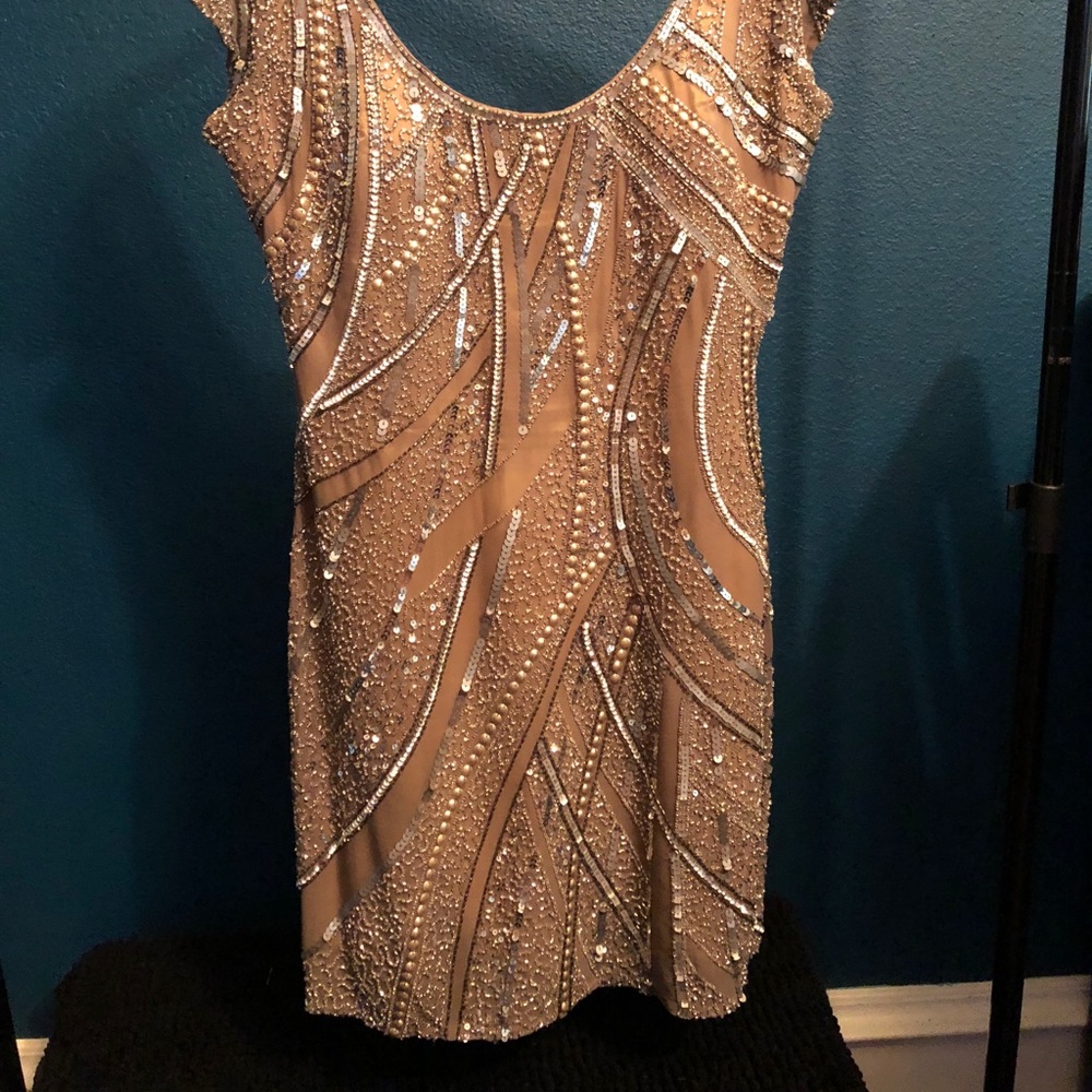 Scala Sequins Cap Sleeve Mini Dress